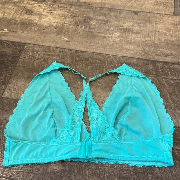 FOX & ROYAL. Plus Size Turquoise Lace Racerback Bralette XL - Picture 3 of 9